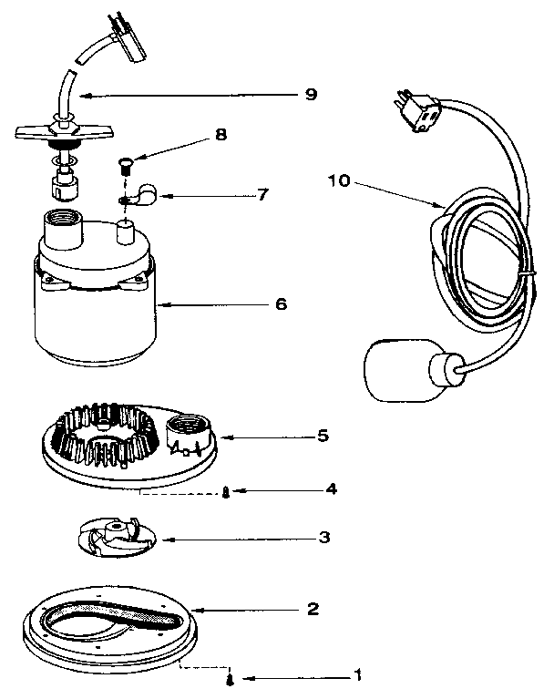 Replacement Parts Diagram and Parts List for 390304550  Craftsman Water Pump