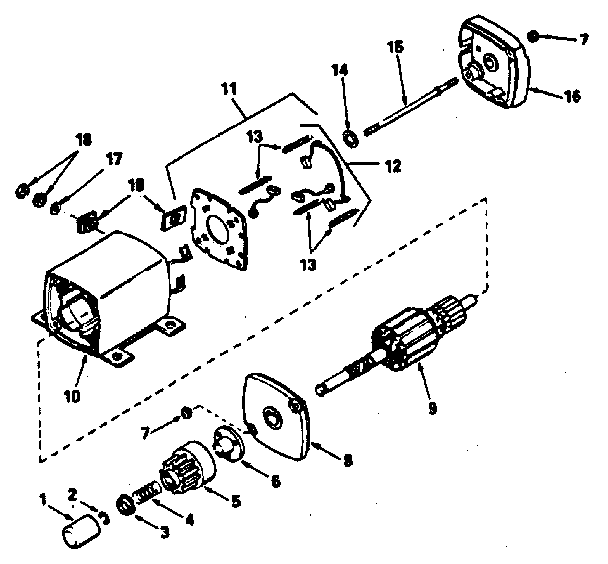 Starter Motor No. 33605 Diagram and Parts List for 143376052  Craftsman Engine