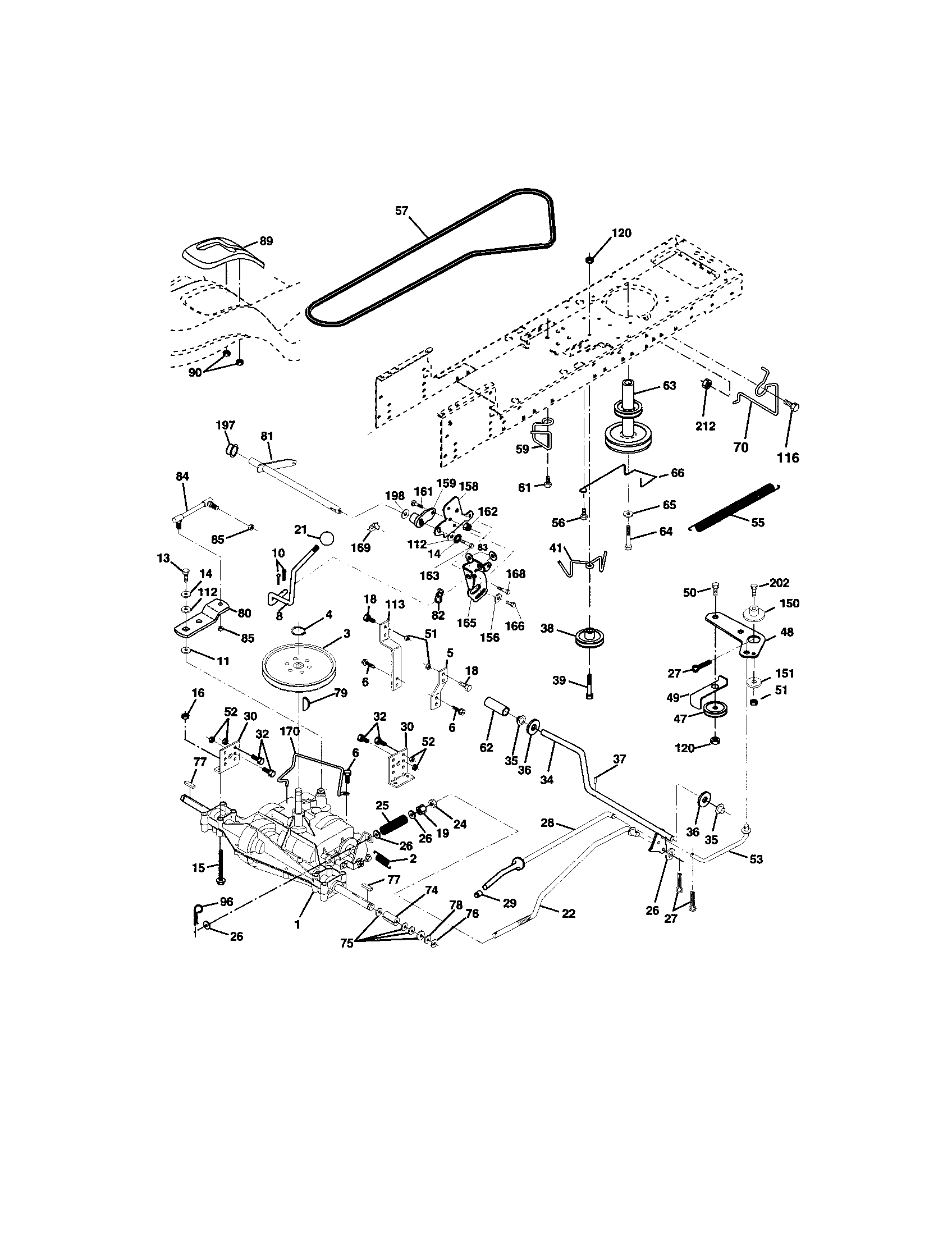 Ground Drive Diagram and Parts List for 917273390  Craftsman Lawn Tractor