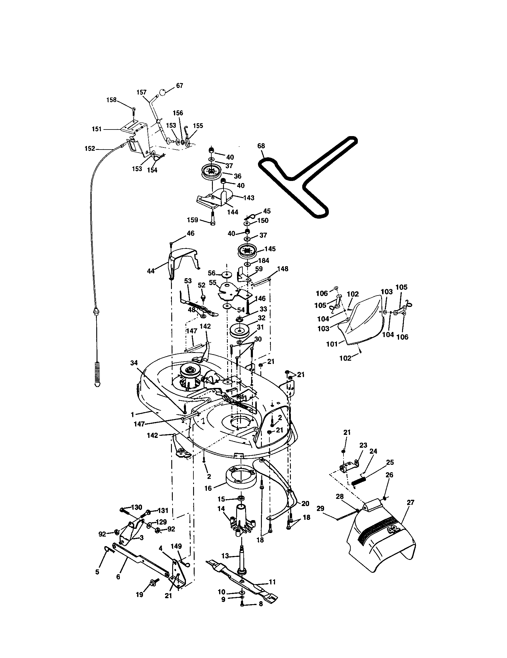 Mower Diagram and Parts List for 917277190  Craftsman Lawn Tractor