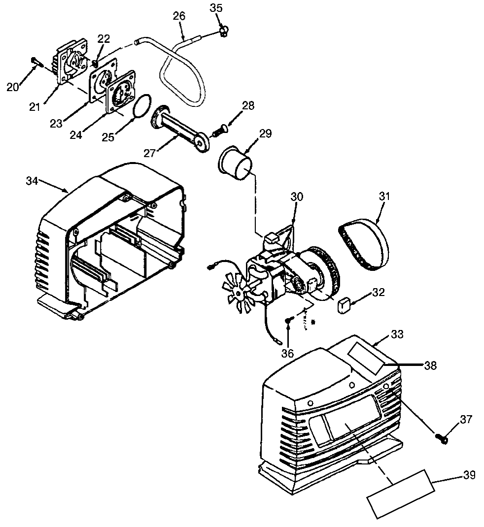 PUMP Diagram and Parts List for 919-72757 Type 0 Craftsman Compressor