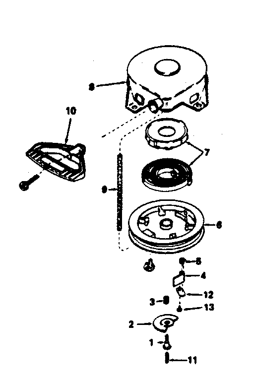 Rewind Starter Diagram and Parts List for 143756222  Craftsman Engine