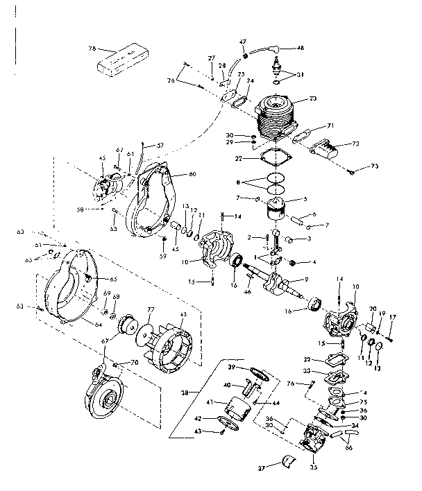 Engine Type 1152a -- Model Ah47 Diagram and Parts List for 91760030  Craftsman Chainsaw