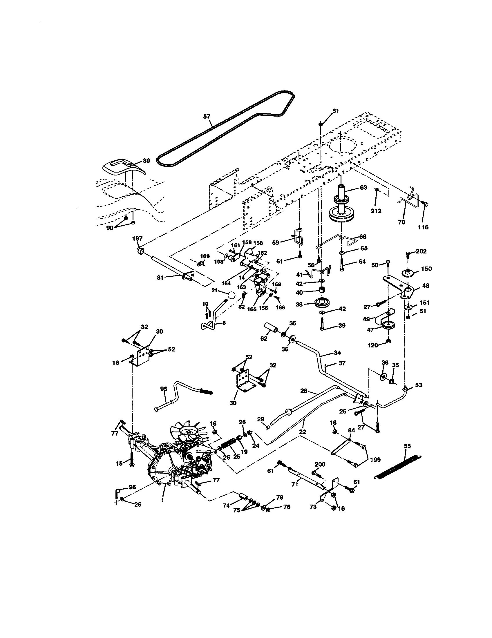 Ground Drive Diagram and Parts List for 917272082  Craftsman Lawn Tractor