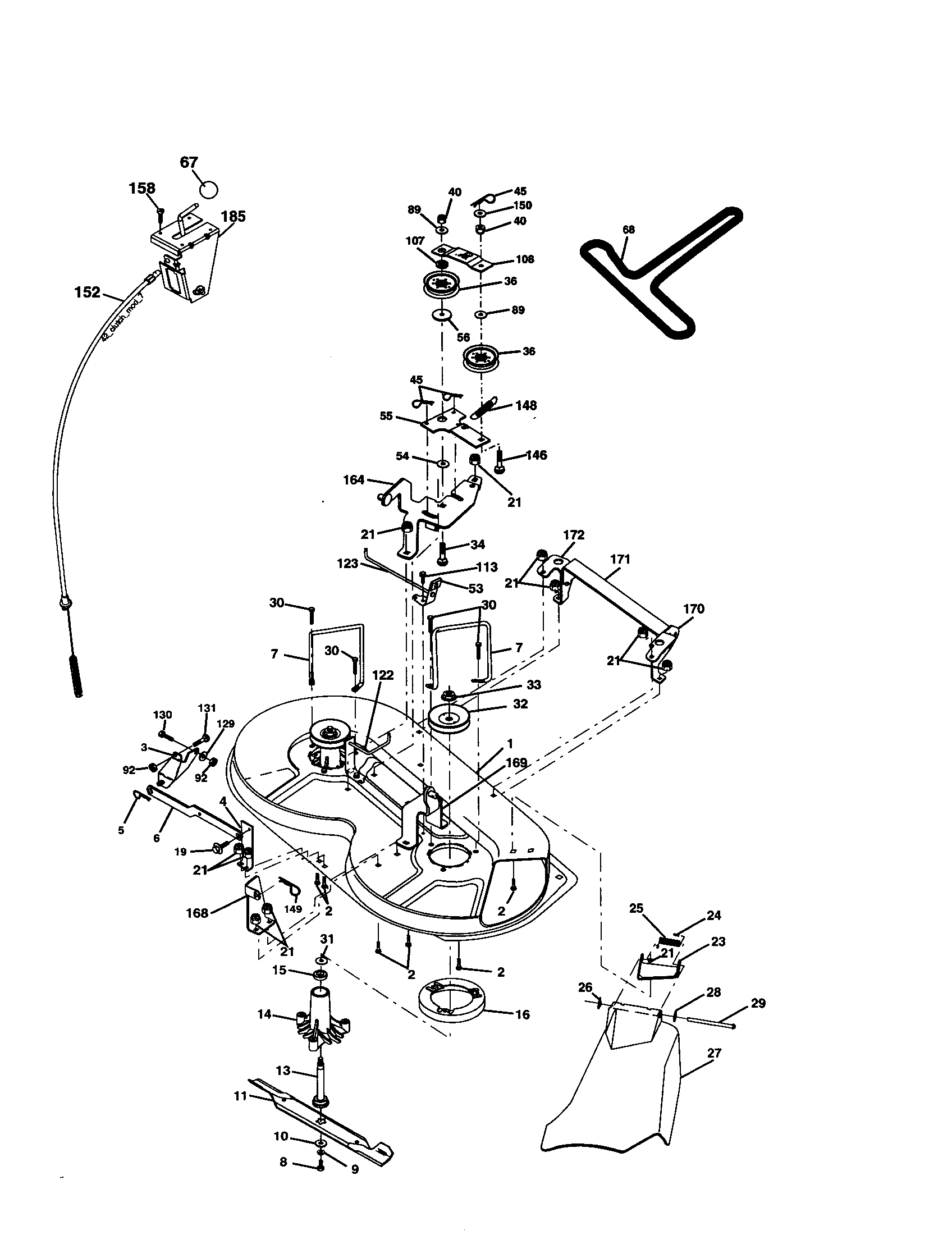 Mower Diagram and Parts List for 917278041  Craftsman Lawn Tractor