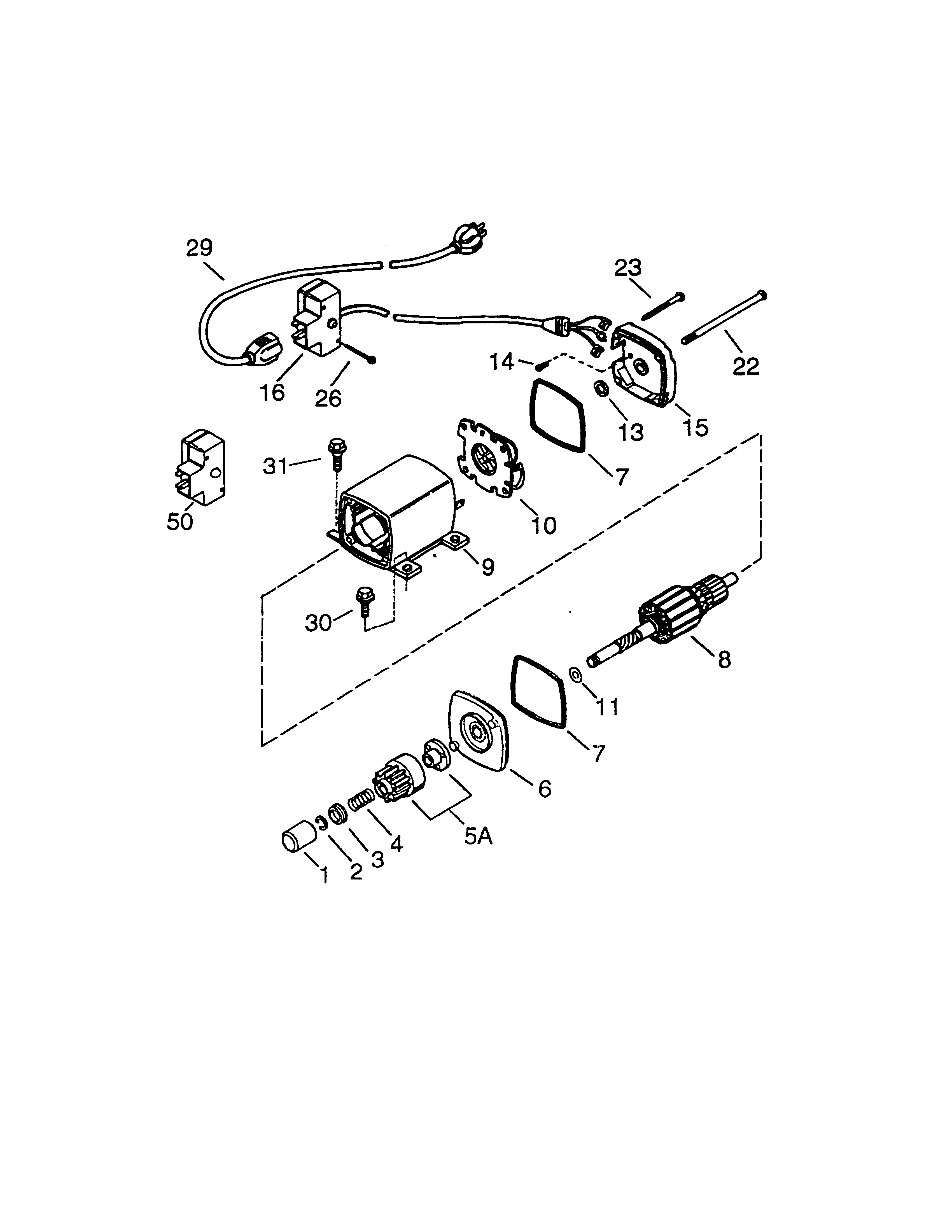 Electric Starter Diagram and Parts List for 143031101  Craftsman Engine
