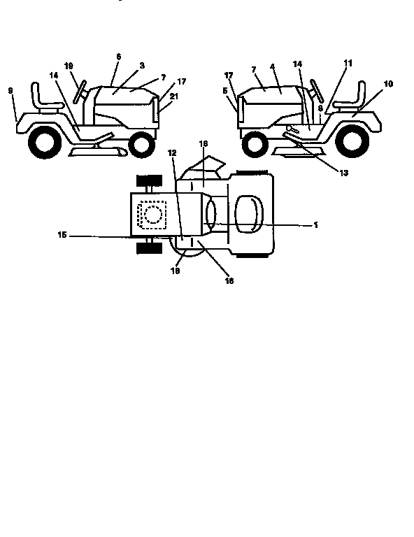 Decals Diagram and Parts List for 917256410  Craftsman Lawn Tractor