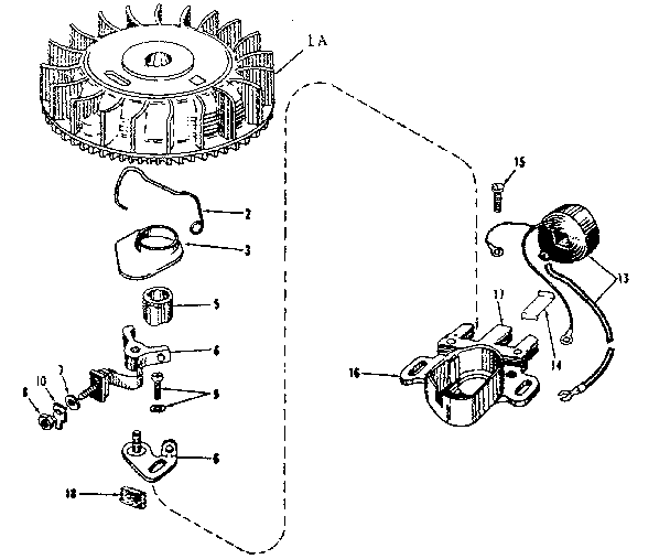 Magneto Diagram and Parts List for 143123021  Craftsman Engine