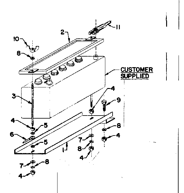 Battery Support Kit Diagram and Parts List for 5803167-4  Craftsman Engine