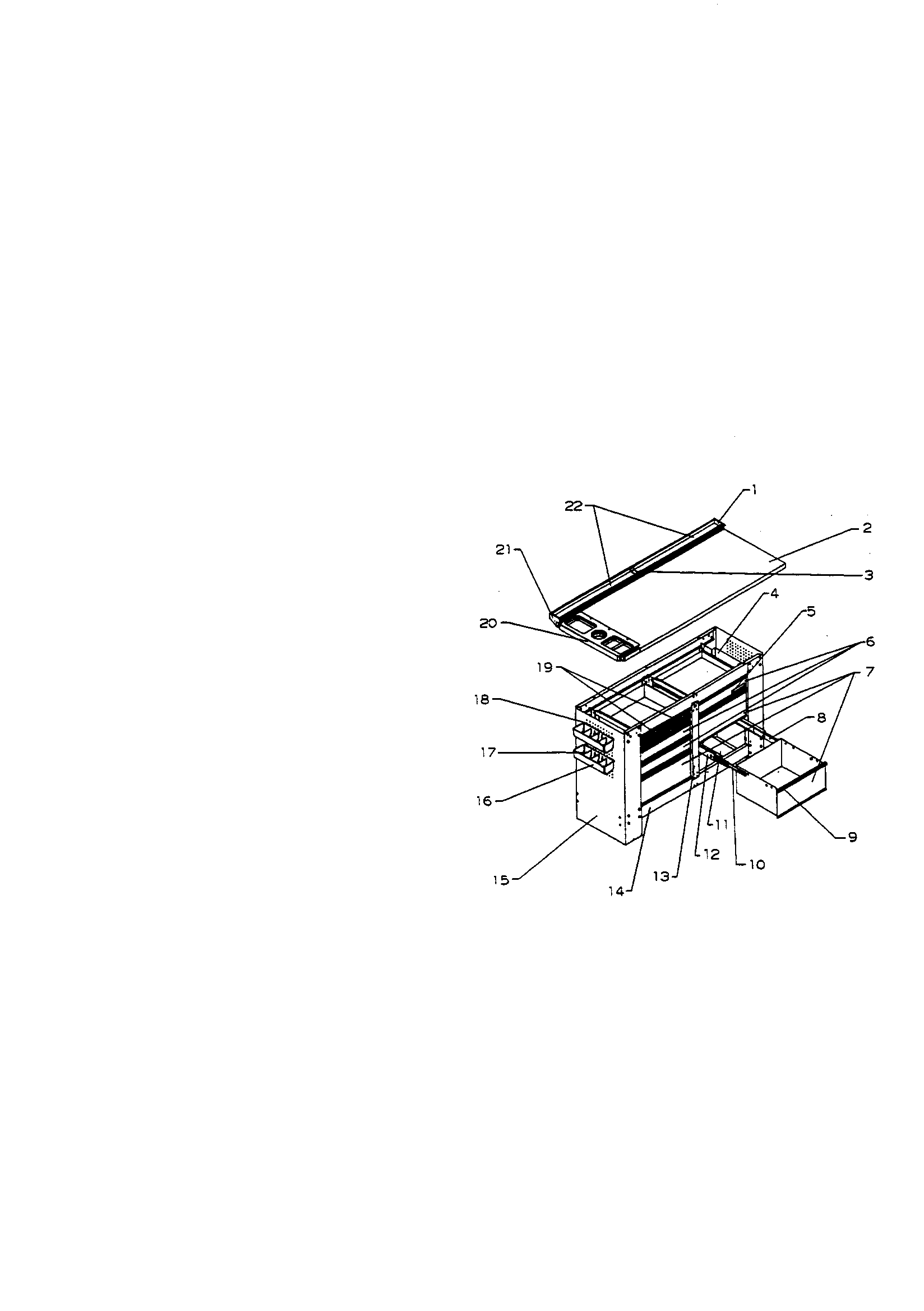 8 Drawer Workbench Diagram and Parts List for 706659790  Craftsman Tool Stand & Cart