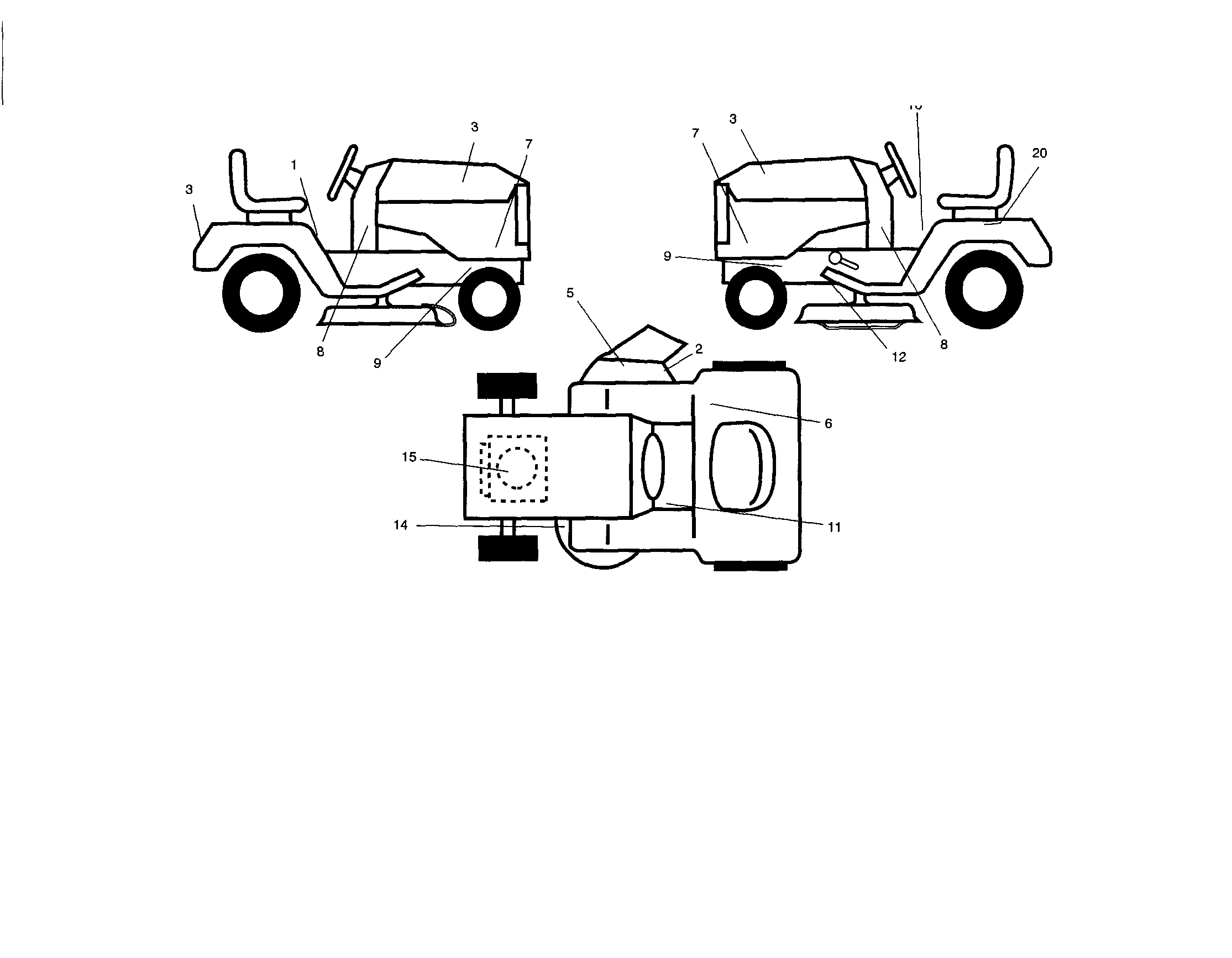 Decals Diagram and Parts List for 917256720  Craftsman Lawn Tractor