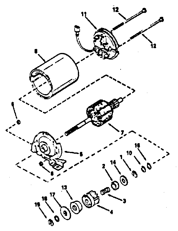 Electric Starter Motor No. 34934 Diagram and Parts List for 143374172  Craftsman Engine
