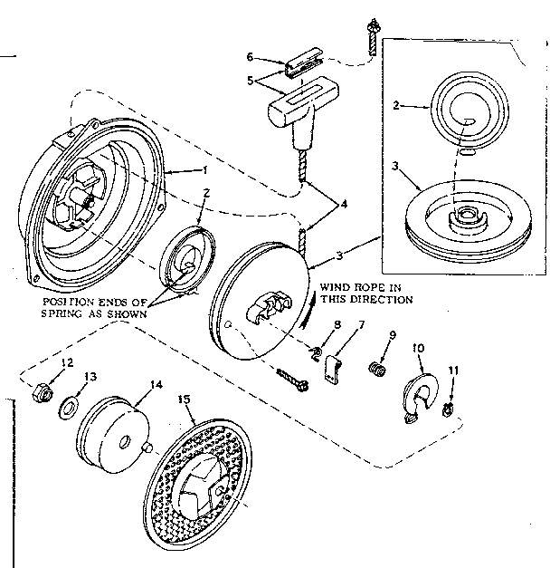Rewind Starter Diagram and Parts List for 91762810  Craftsman Chainsaw