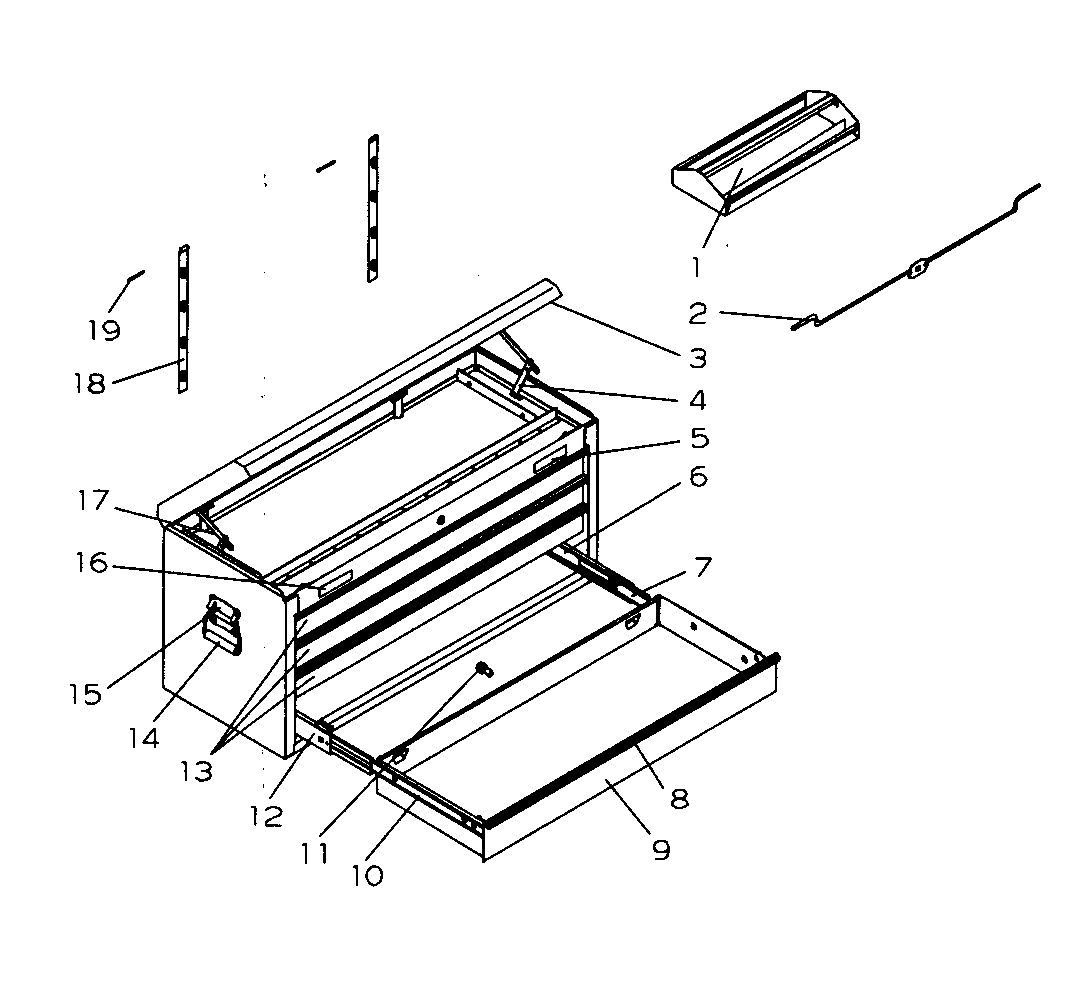 Tool Chest Diagram and Parts List for 706593861  Craftsman Tool Stand & Cart