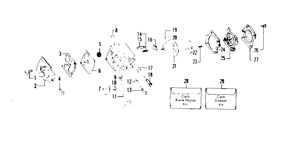Carburetor Diagram and Parts List for 358796122  Craftsman Trimmer
