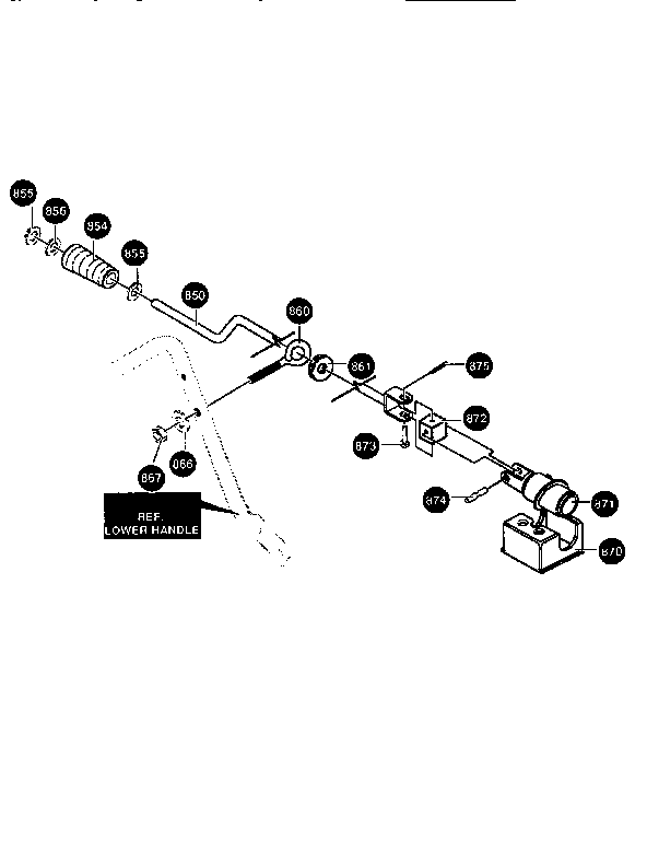 Chute Control Rod Diagram and Parts List for 84728  Craftsman Snow Blower