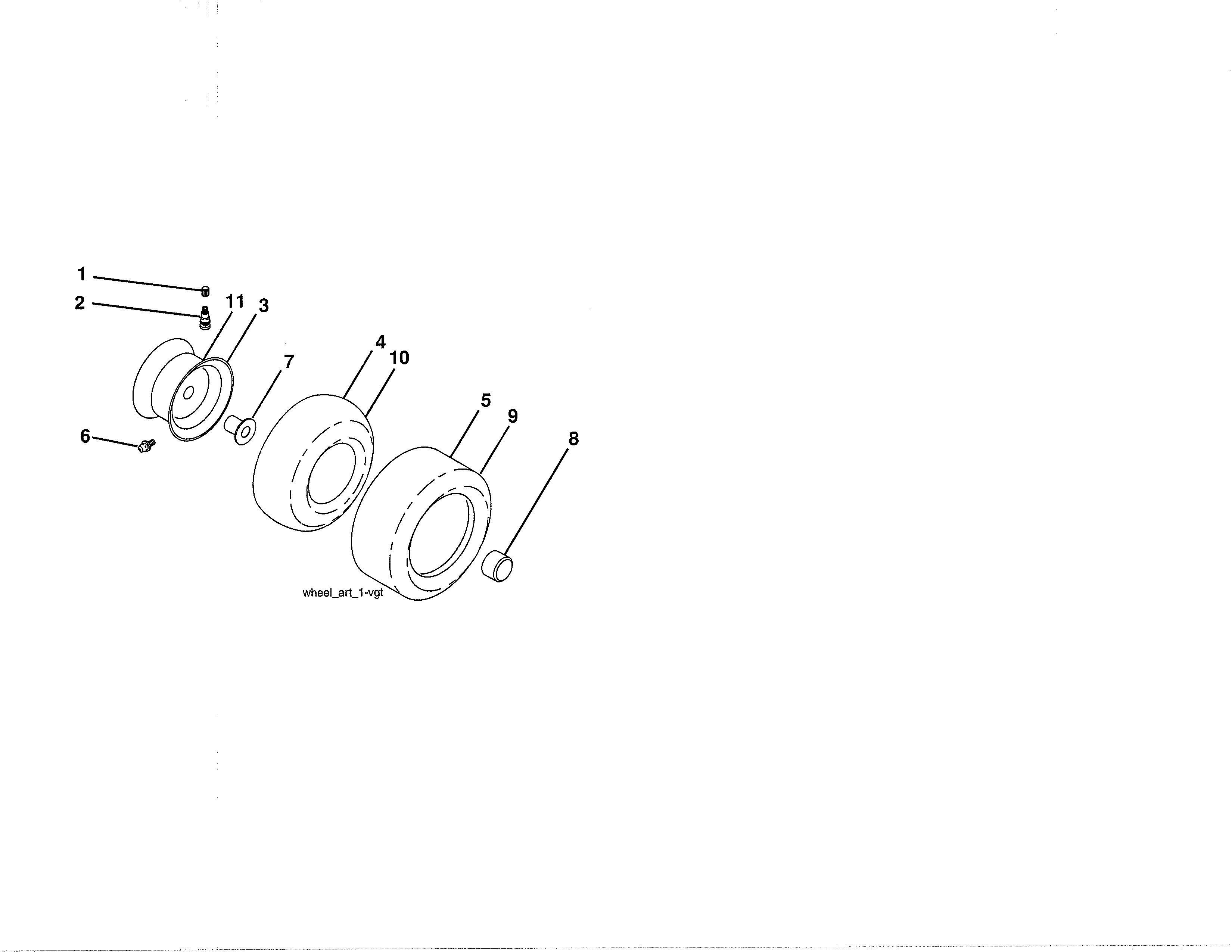 Wheels & Tires Diagram and Parts List for 917273900  Craftsman Lawn Tractor