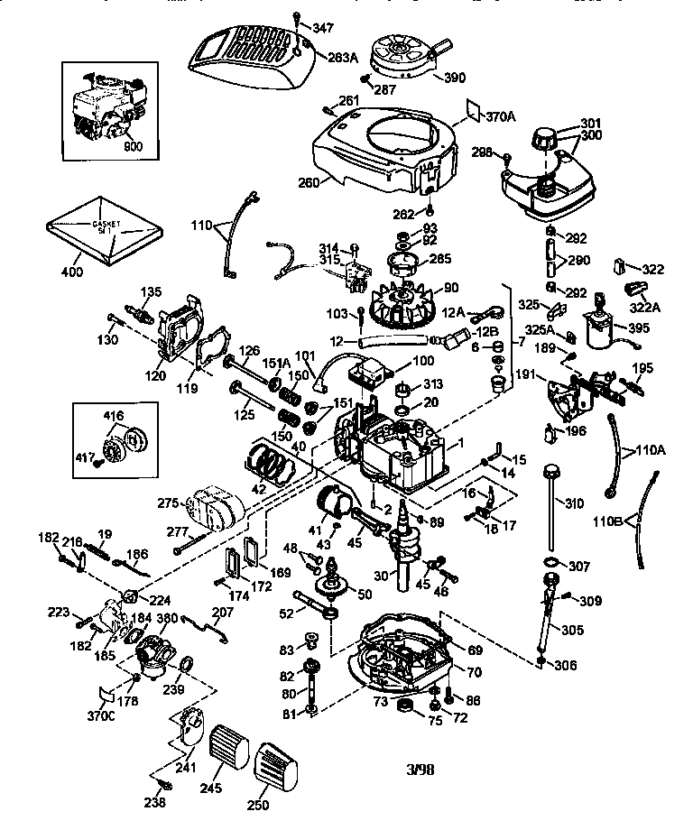 Engine 143.986502 Diagram and Parts List for 143986502  Craftsman Engine