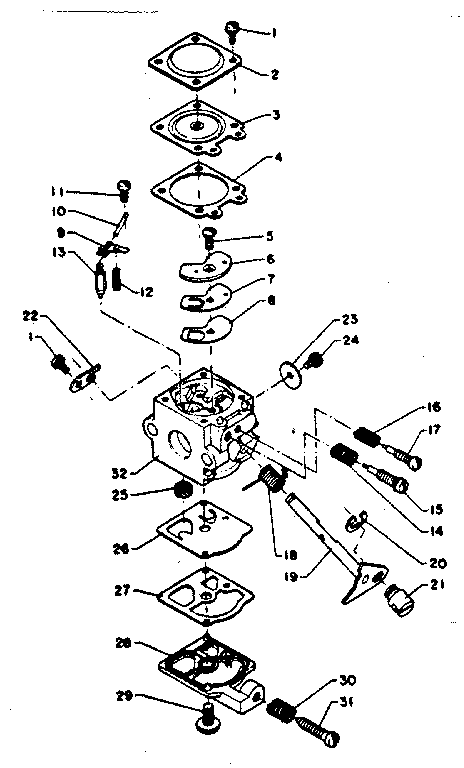 Carburetor Diagram and Parts List for 23479580  Craftsman Trimmer