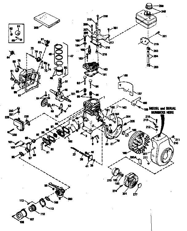 Engine Diagram and Parts List for 143784132  Craftsman Engine