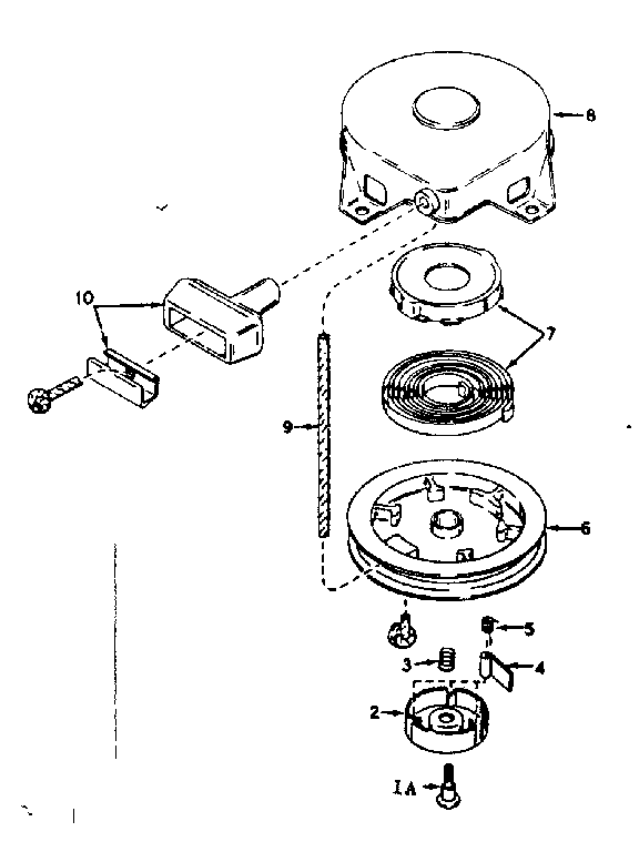 Rewind Starter Diagram and Parts List for 143576122  Craftsman Engine