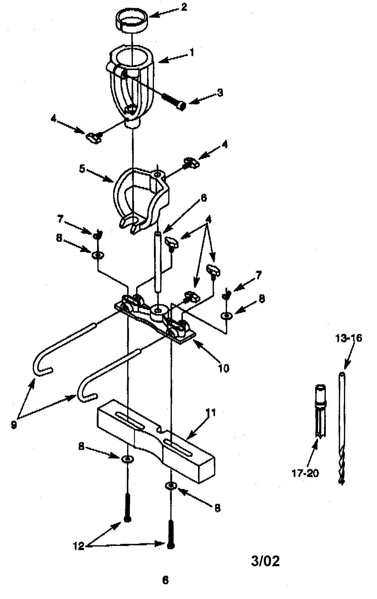 Mortising Chisel Kit Diagram and Parts List for 351264270  Craftsman Mortiser