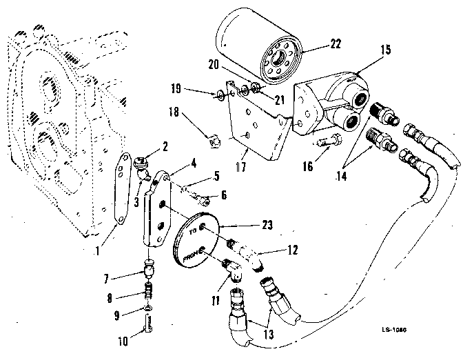 Remote Oil Filter Diagram and Parts List for 73911054C  Craftsman Engine