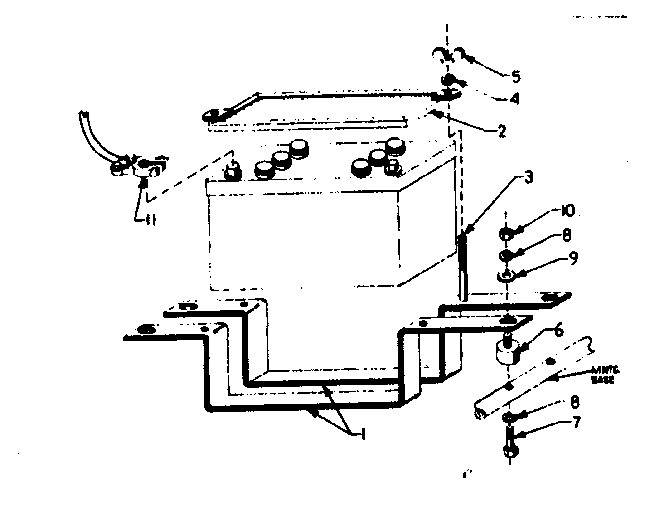 Battery Mounting Diagram and Parts List for 580320920  Craftsman Engine