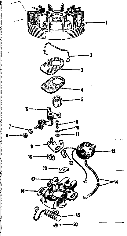 Magneto No. 27986 Diagram and Parts List for 14360031  Craftsman Engine