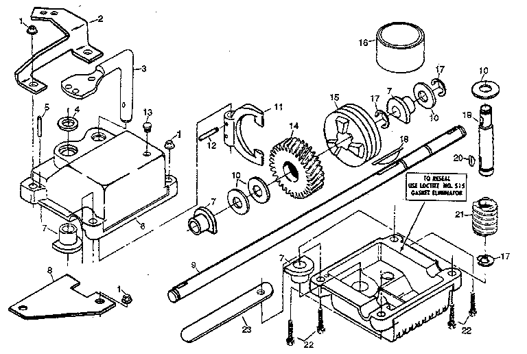 Gear Case Assembly Part No. 751001 Diagram and Parts List for 917372590  Craftsman Lawn Mower