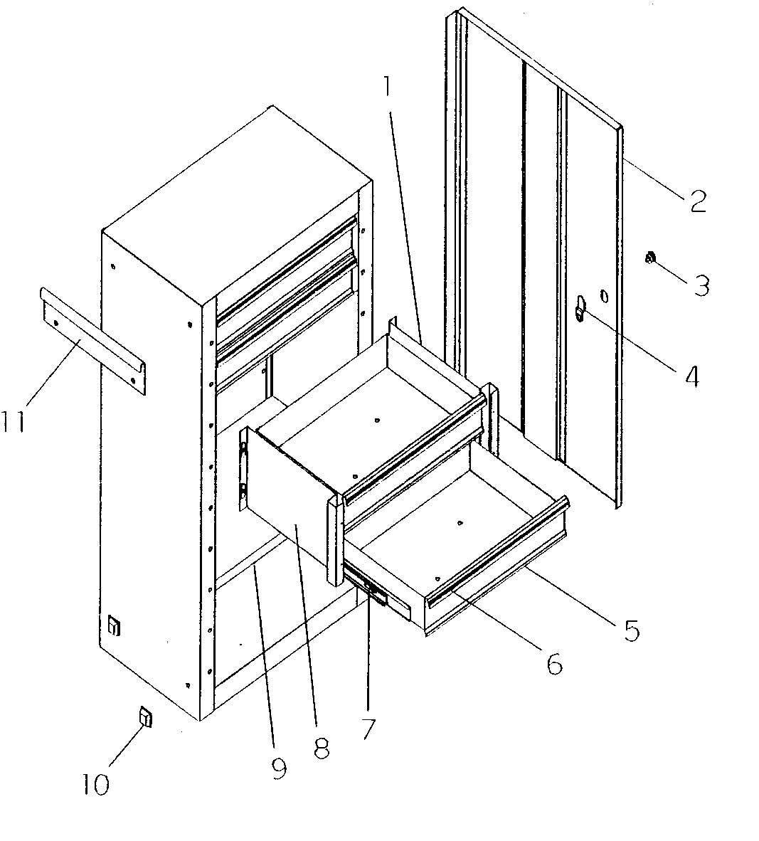 Cabinet Assy Diagram and Parts List for 706825830  Craftsman Tool Stand & Cart