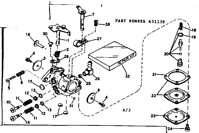 Replacement Parts Diagram and Parts List for 91762801  Craftsman Chainsaw
