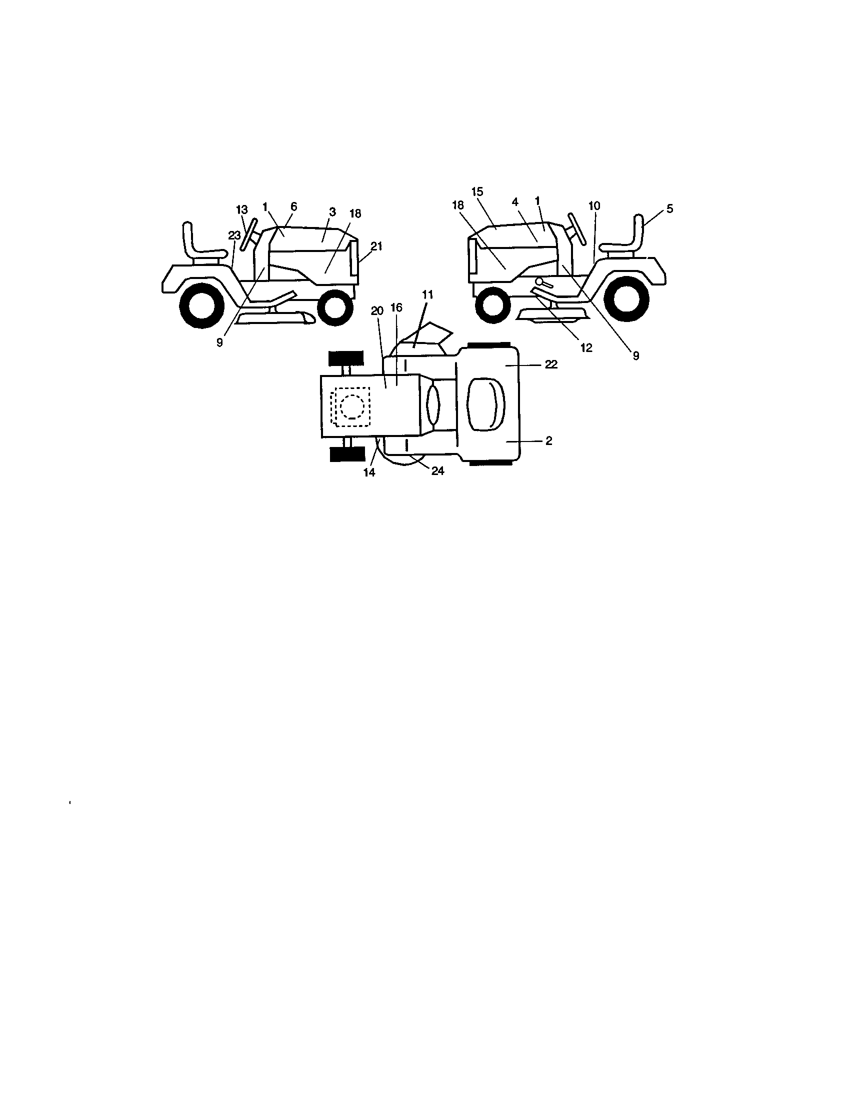 Decals Diagram and Parts List for 917272262  Craftsman Lawn Tractor