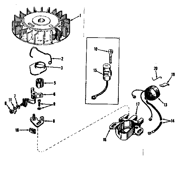 Magneto Diagram and Parts List for 143131082  Craftsman Engine