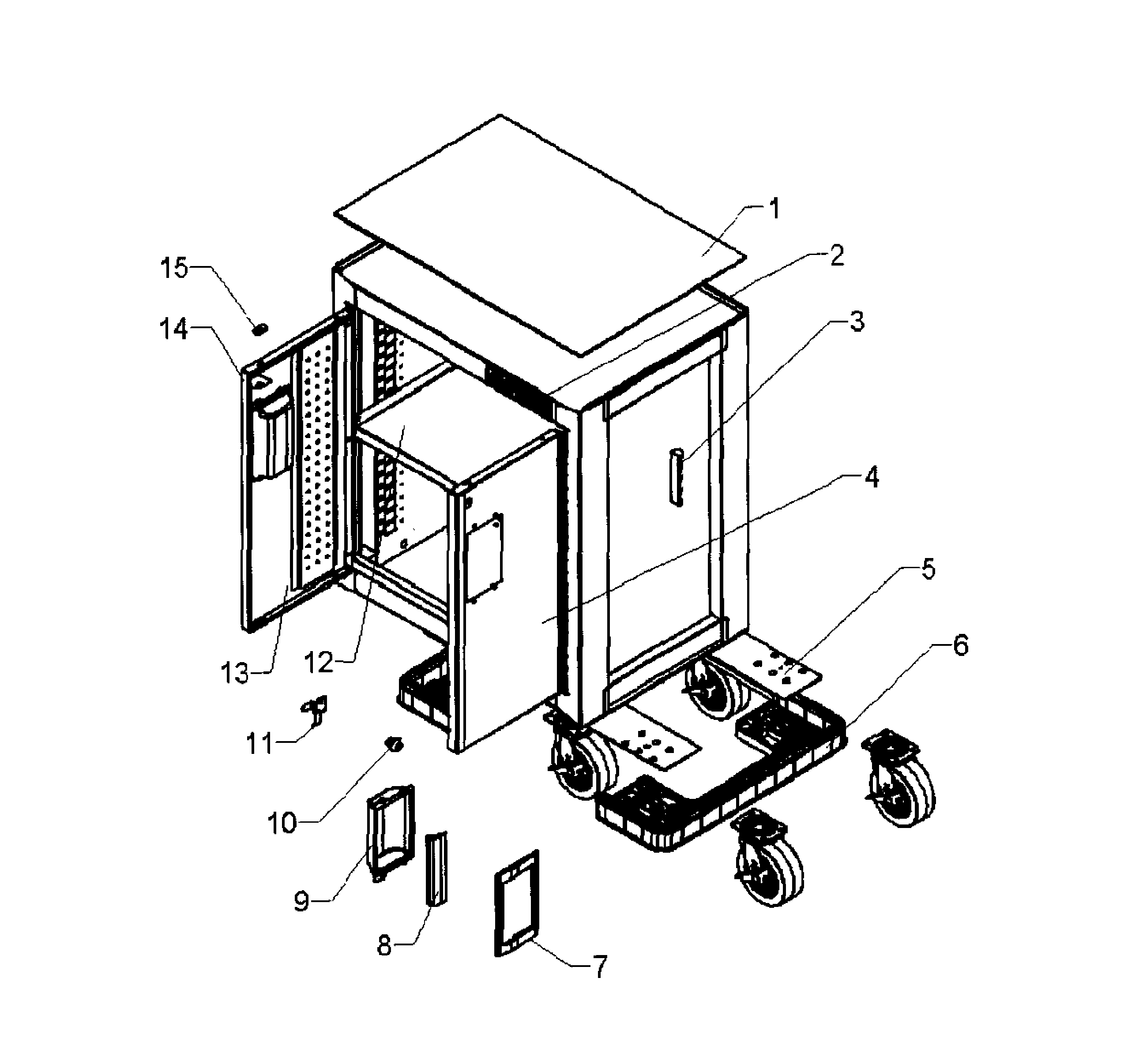 Tool Cabinet Diagram and Parts List for 706466360  Craftsman Tool Stand & Cart