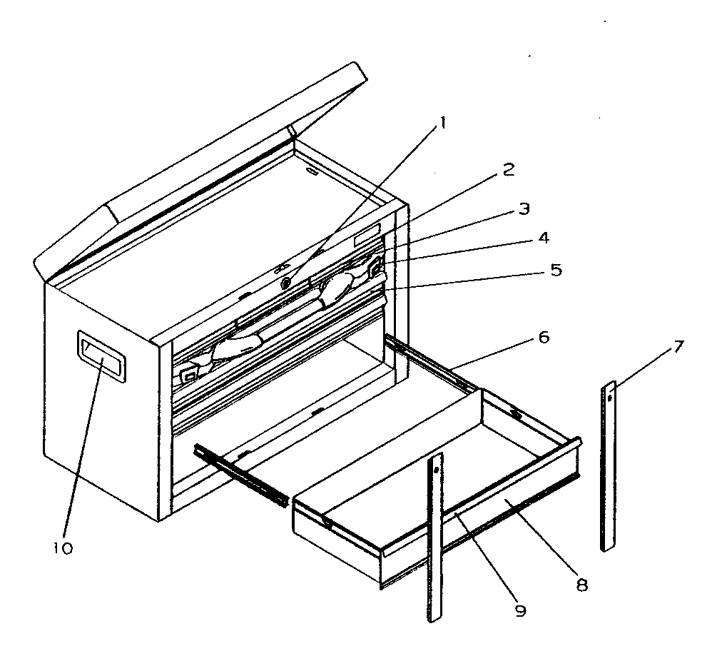 Chest Diagram and Parts List for 706597681  Craftsman Tool Stand & Cart