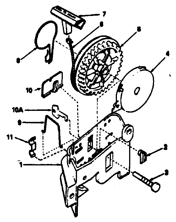 Rewind Starter Diagram and Parts List for 143354402  Craftsman Engine
