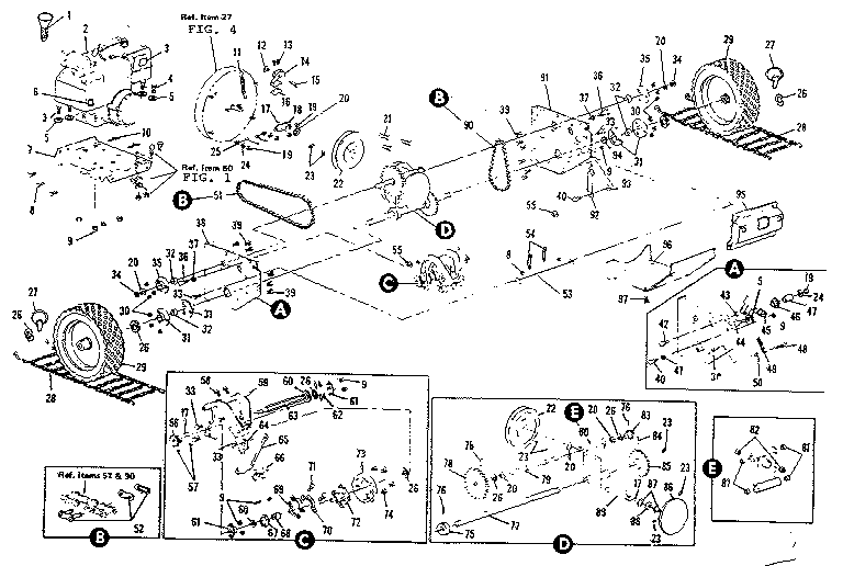Wheel Assembly Diagram and Parts List for 536906300  Craftsman Snow Blower