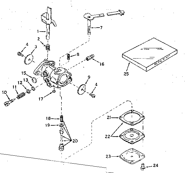 Carburetor No. 631442 Diagram and Parts List for 200183112  Craftsman Engine
