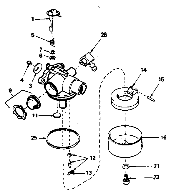 Carburetor No. 632389 Diagram and Parts List for 143384462  Craftsman Engine