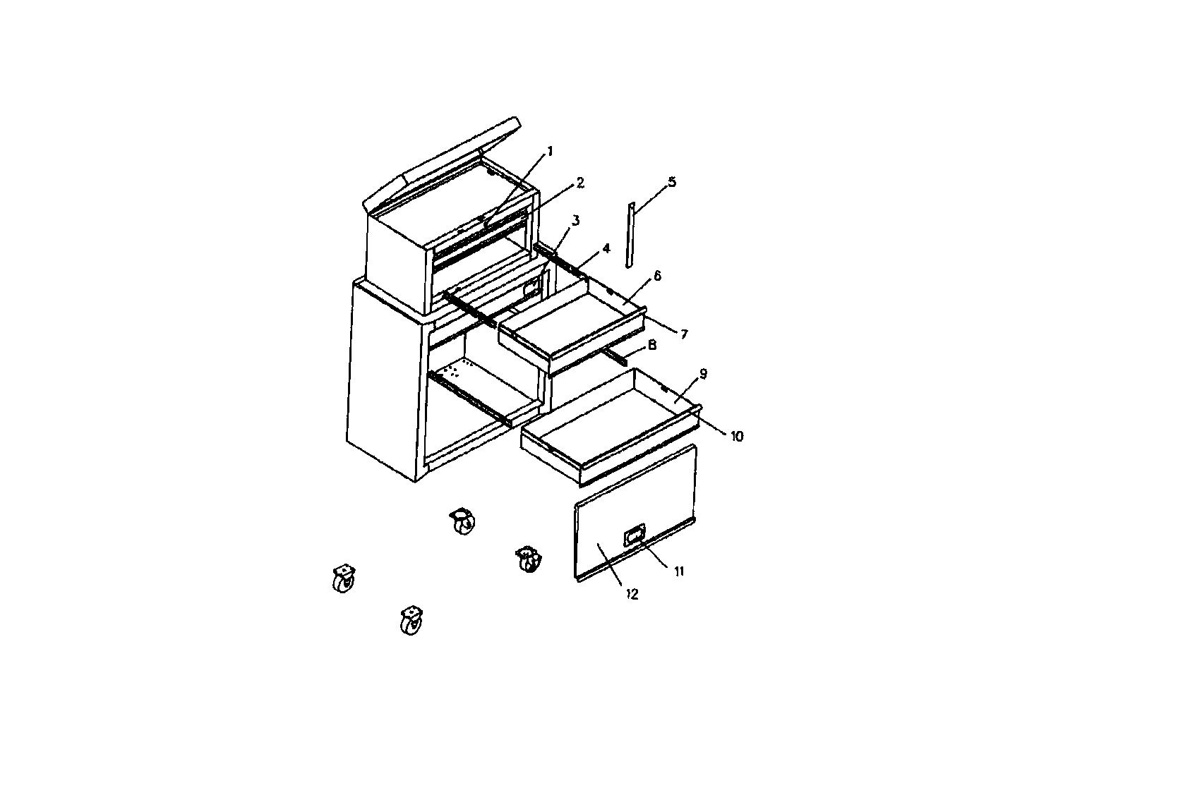 Tool Chest Diagram and Parts List for 706422440  Craftsman Tool Stand & Cart