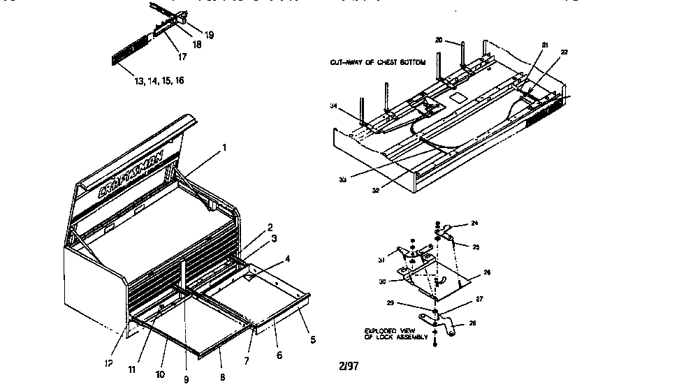 Unit Parts Diagram and Parts List for 706654780  Craftsman Tool Stand & Cart