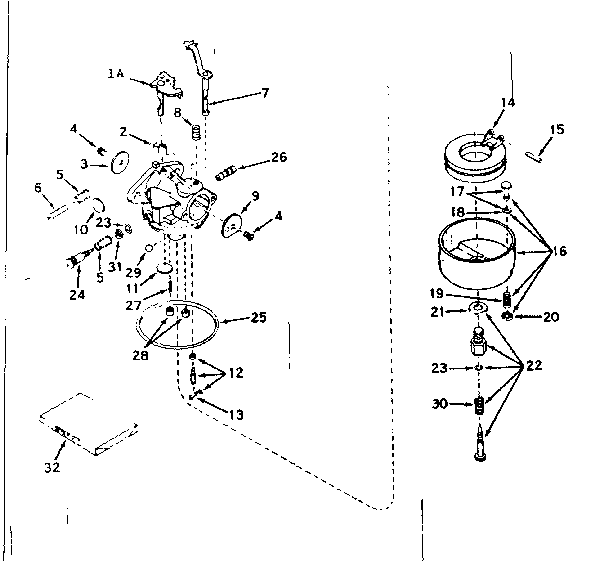 Carburetor No. 631063a Diagram and Parts List for 143577042  Craftsman Engine