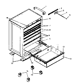 Chest Diagram and Parts List for 706593161  Craftsman Tool Stand & Cart