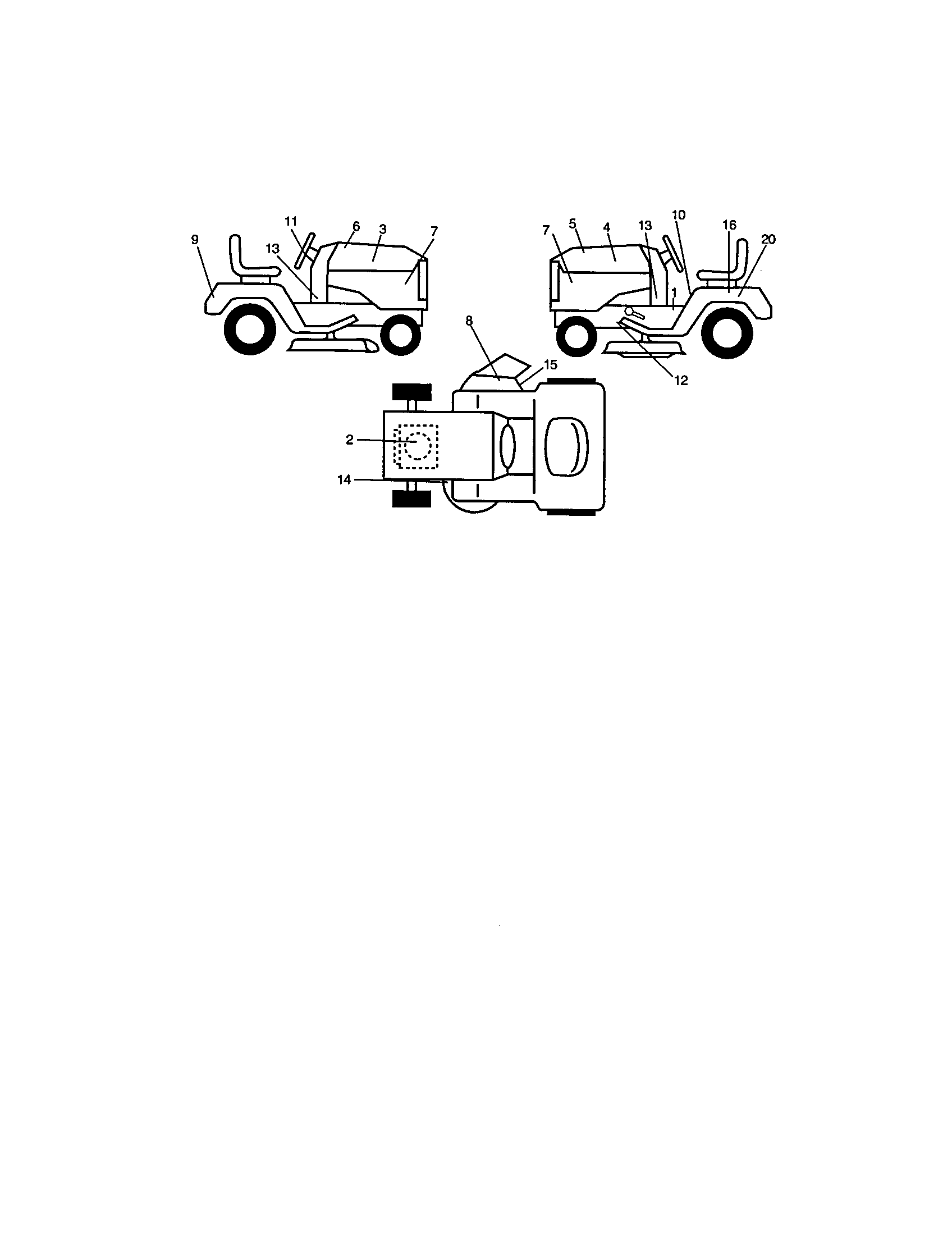 Decals Diagram and Parts List for 917272410  Craftsman Lawn Tractor