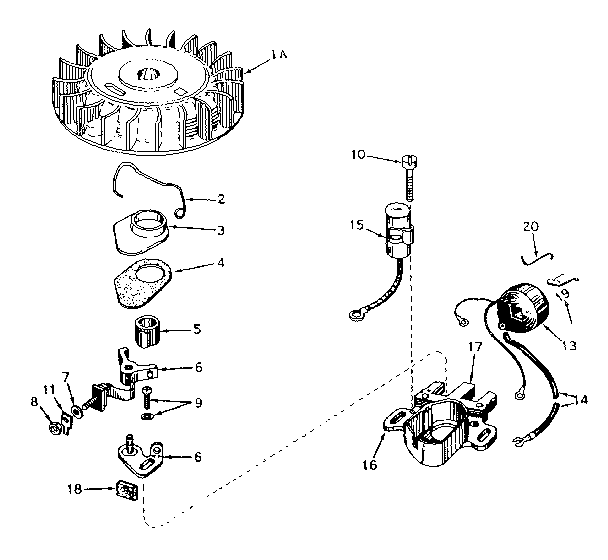 Magneto No. 610690a Diagram and Parts List for 143571062  Craftsman Engine