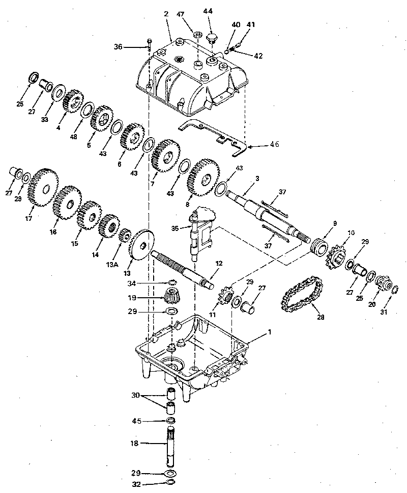 Replacement Parts Diagram and Parts List for 143700-016A  Craftsman Lawn Tractor