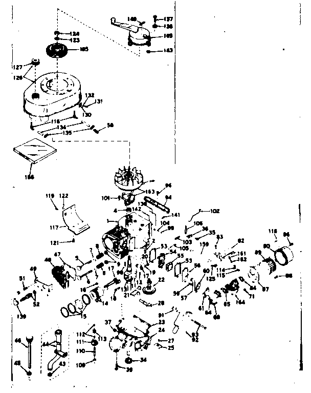 Basic Engine Diagram and Parts List for 143185032  Craftsman Engine