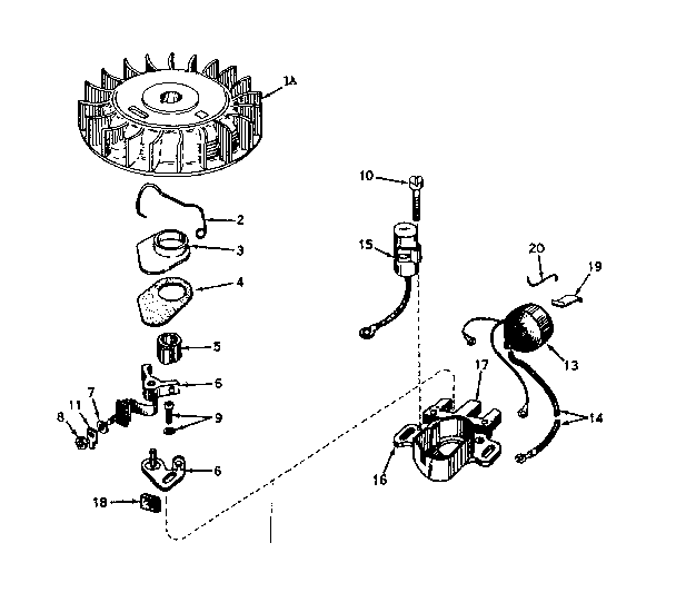 Magneto Diagram and Parts List for 143175012  Craftsman Engine