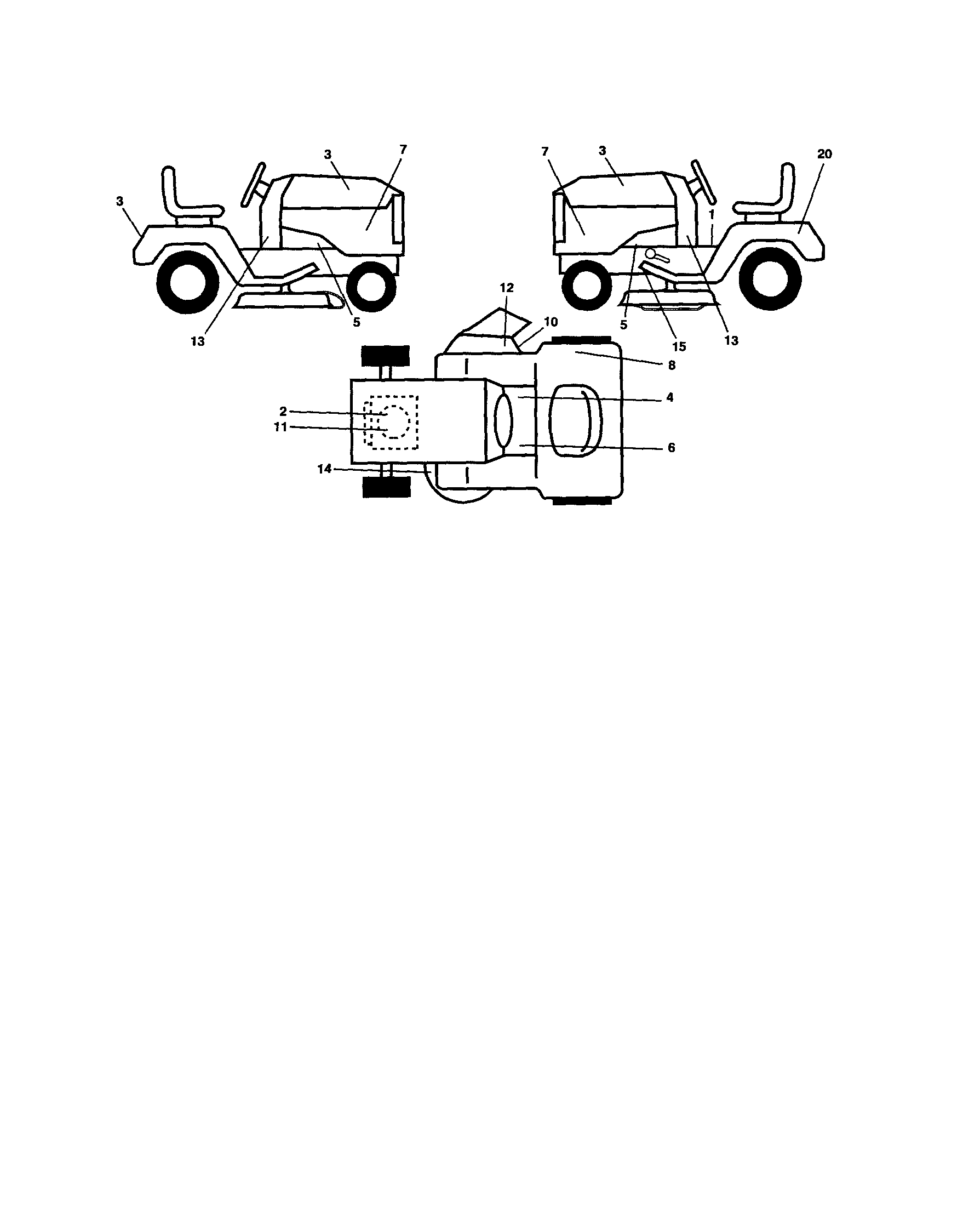 Decals Diagram and Parts List for 917253621  Craftsman Lawn Tractor
